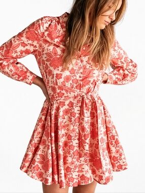 NWT Sezane Sol Dress In Coral Size 34 US Women's 2